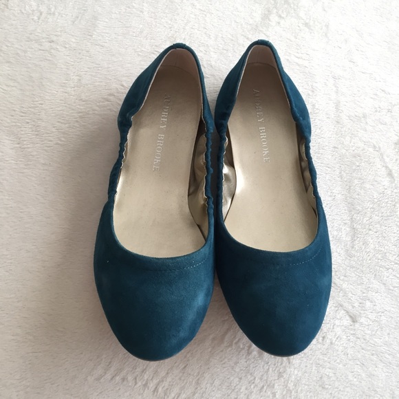 teal flat shoes